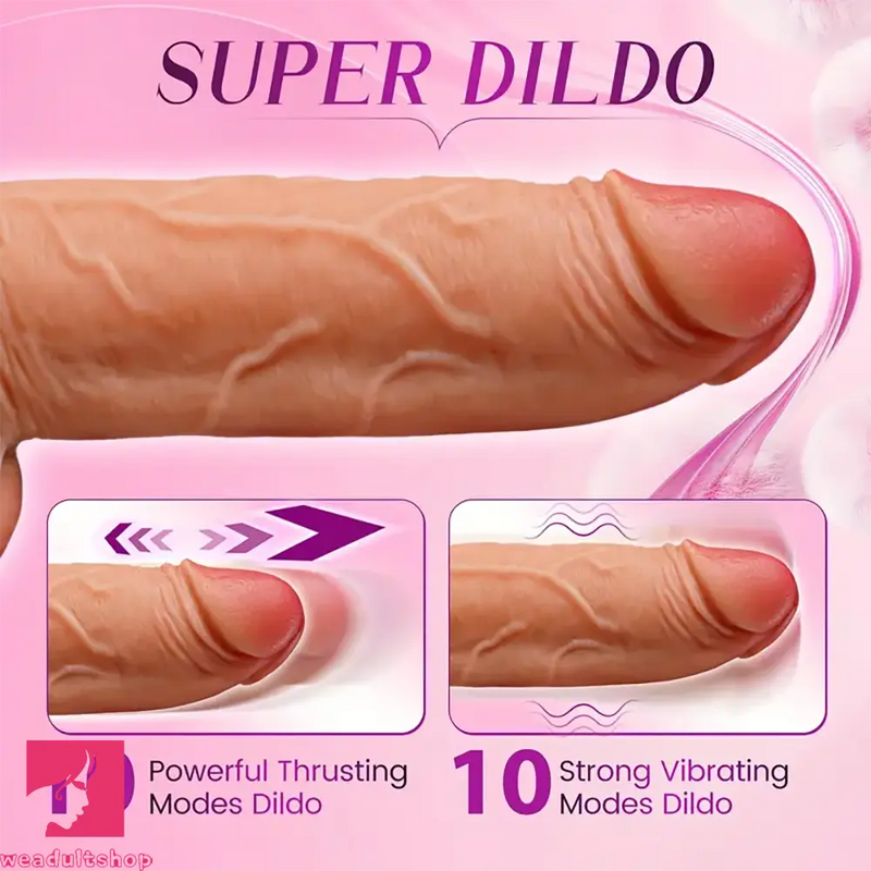 8.66in 4in1 Rotation Friction Heating Vibrating Thrusting Soft Dildo