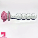 5.7in Glowing Glass Anal Dildo With Rose Base Dildo For Prostate Sex