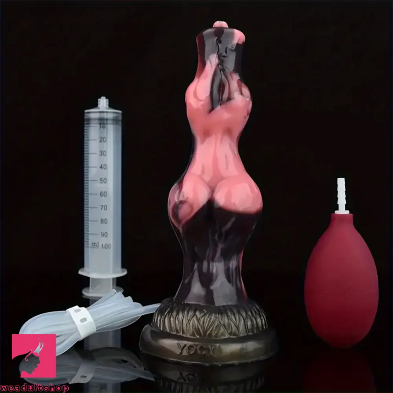 8.07in Luminous Squirting Knot Animal Big Silicone Soft Dildo For Anal