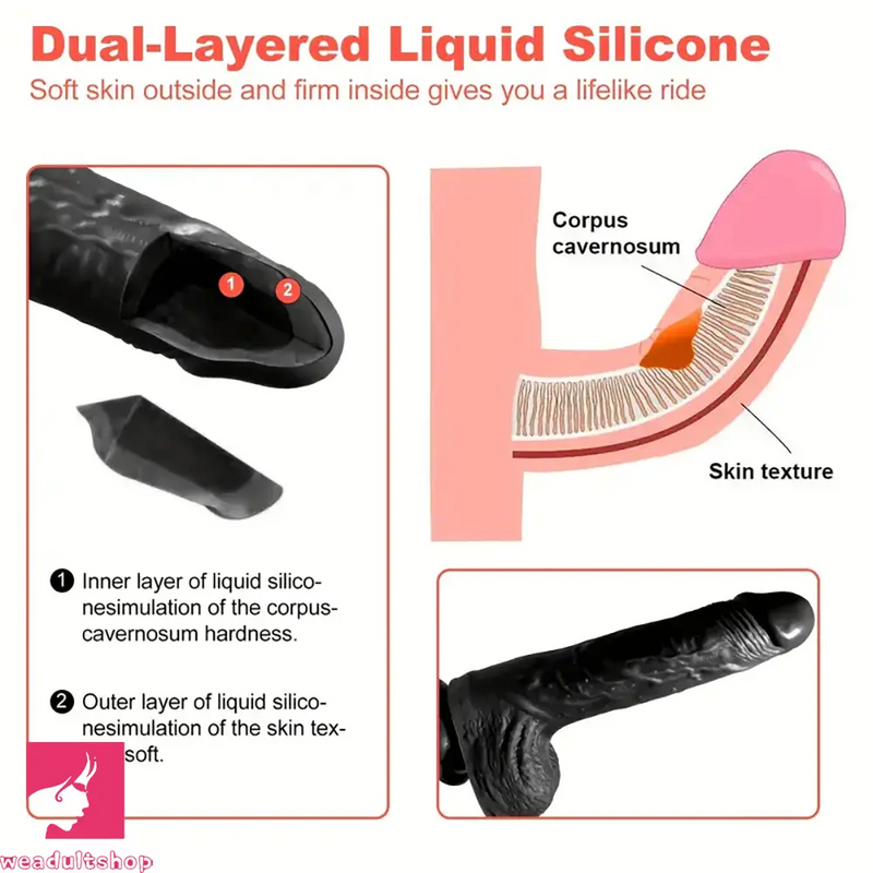 8.58in Remote Control Thrusting Vibrating Heating Dildo For Sex