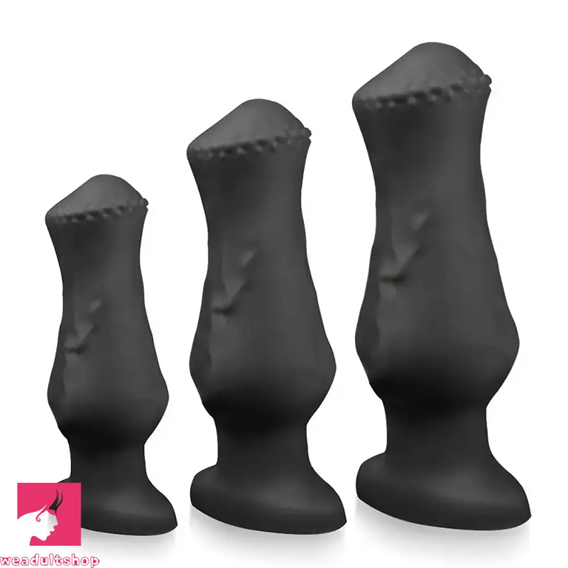 4.52in 5.7in 6.88in Small Black Soft Silicone Animal Horse Dildo For Love