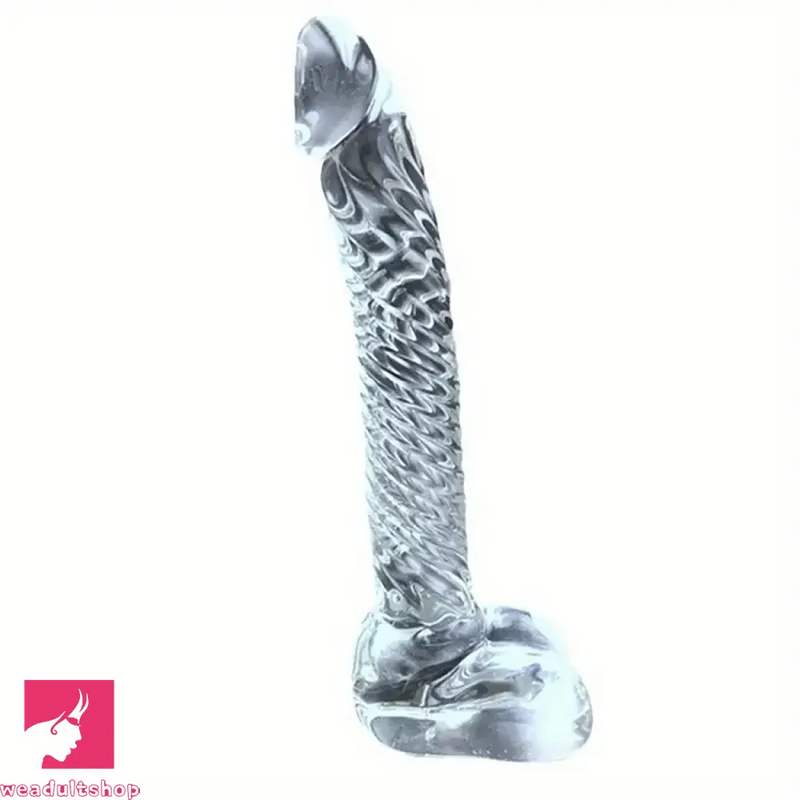 7.68in Crystal Clear Penis Glass Fantasy Dildo Male Female Masturbator