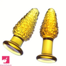 4.1in 4.5in Golden Glass Anal Plug Granular Floating Spiked Mini Dildo