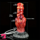 7.68in Fantasy Dog Kotted Silicone Soft Ejaculating Dildo For Women