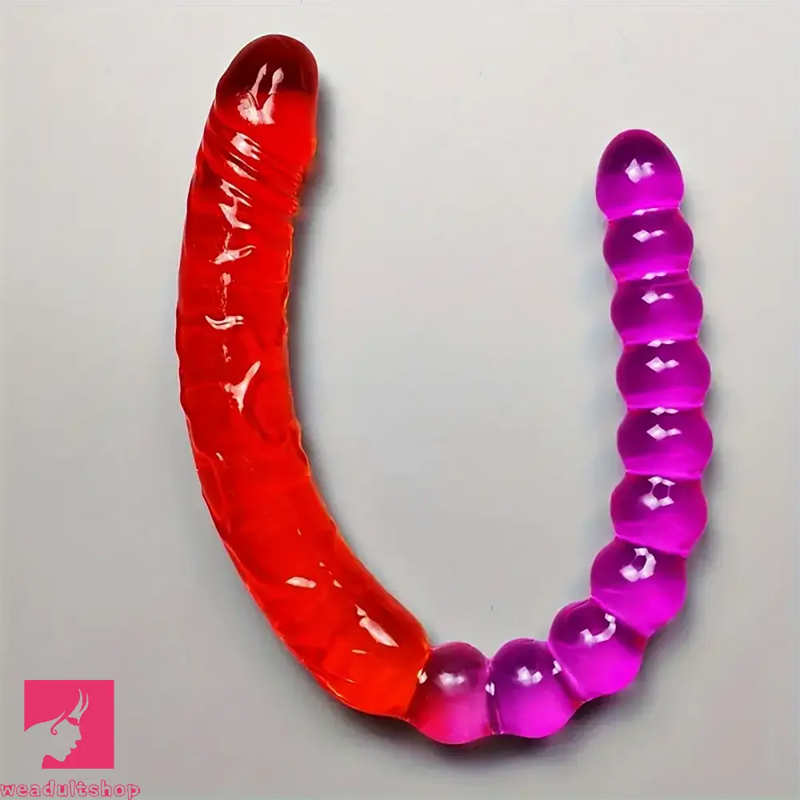 17.8in Big Long Dual Heads Dildo With Anal Beads For G-Spot