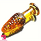 4.1in 4.5in Golden Glass Anal Plug Granular Floating Spiked Mini Dildo