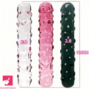 6.89in Crystal Clear Penis Glass Double Sided Spiked Dildo Sex Toy