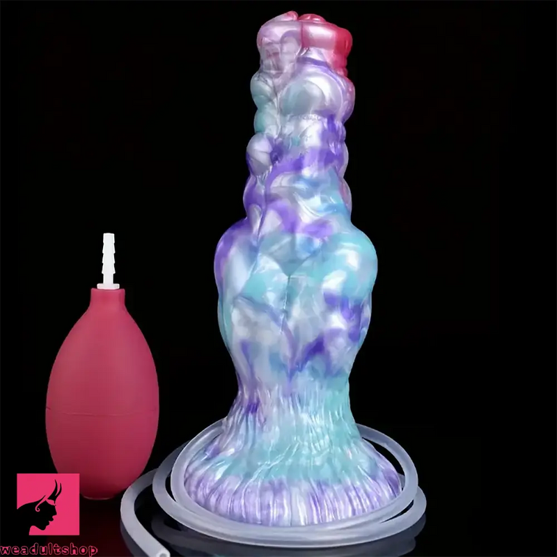 7.68in Fantasy Dog Kotted Silicone Soft Ejaculating Dildo For Women