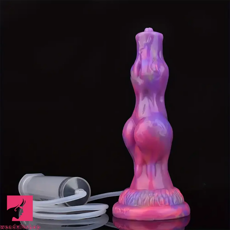 8.07in Luminous Squirting Knot Animal Big Silicone Soft Dildo For Anal