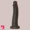 8.3in Big Ebony Silicone Soft Suction Cup Dildo For Hands-Free