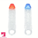 8.46in Clear Anatomy Big Spiked Penis Sleeve Dildo For Enlargement