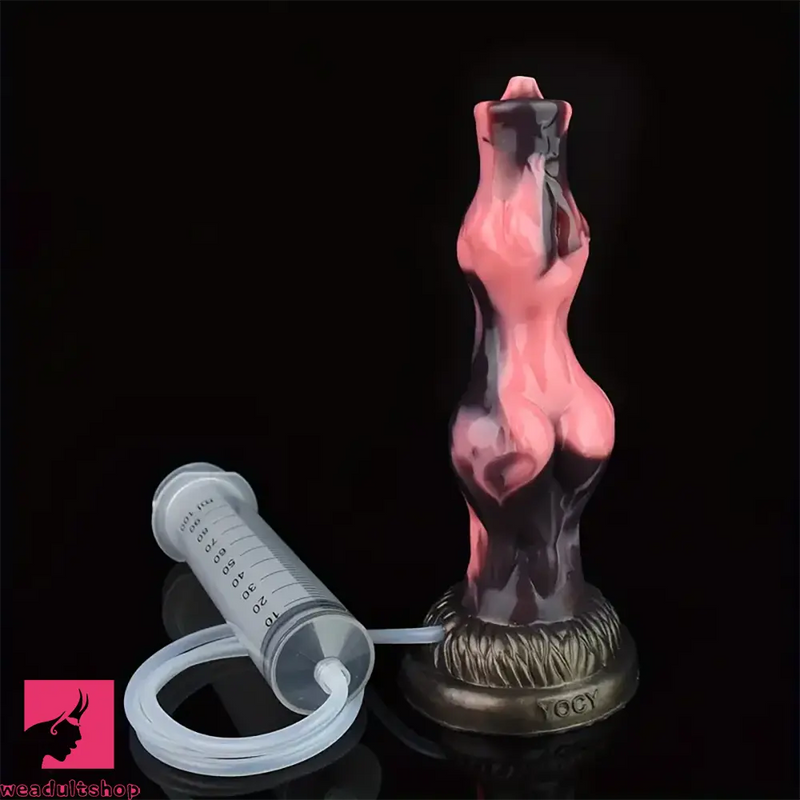 8.07in Luminous Squirting Knot Animal Big Silicone Soft Dildo For Anal