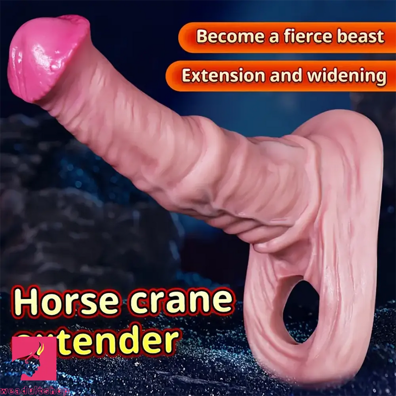 5.1in 6.9in Penis Sleeve Extender Silicone Soft Dildo With Cock Ring