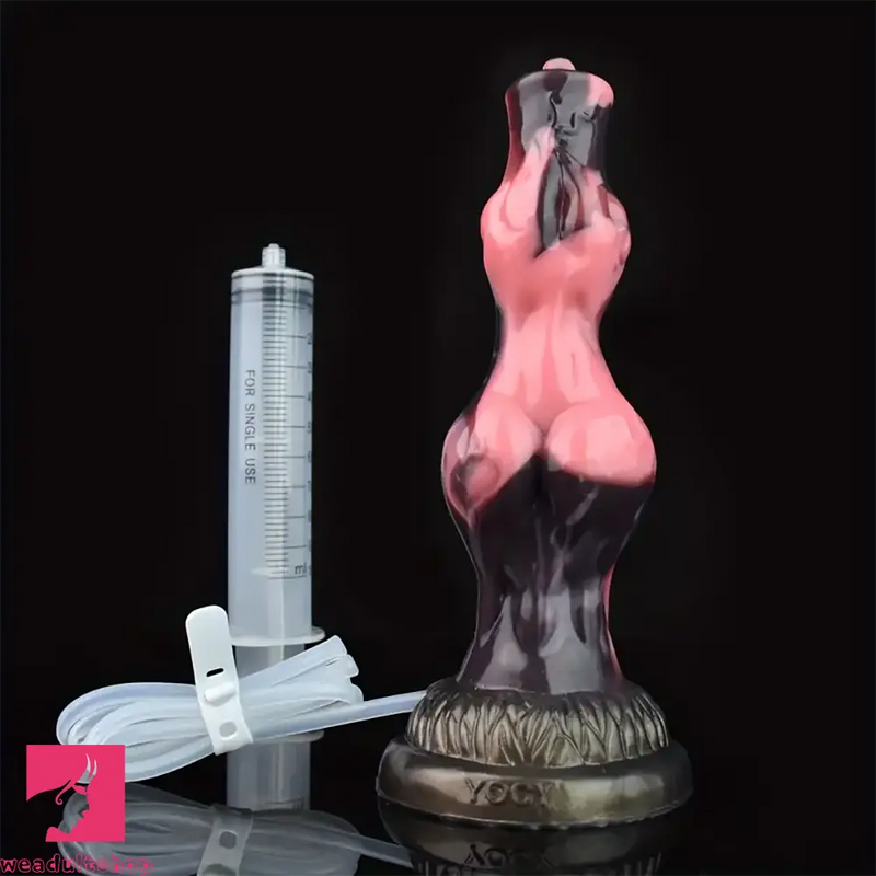 8.07in Luminous Squirting Knot Animal Big Silicone Soft Dildo For Anal