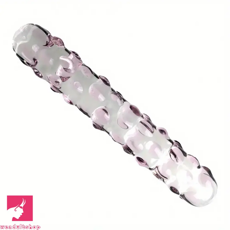 6.89in Crystal Clear Penis Glass Double Sided Spiked Dildo Sex Toy