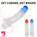 8.46in Clear Anatomy Big Spiked Penis Sleeve Dildo For Enlargement