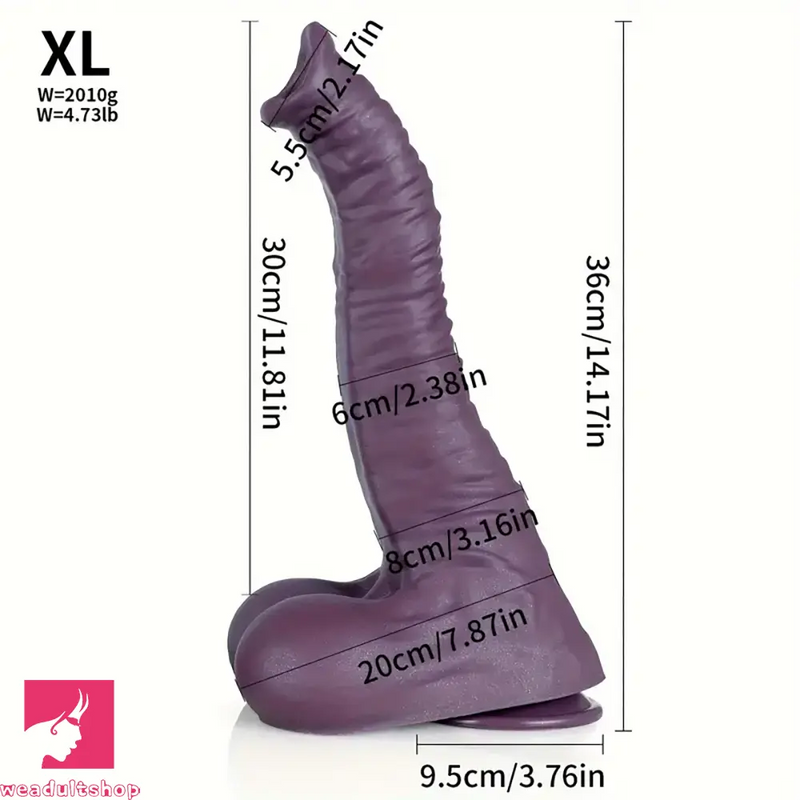 7.28in 9.25in 11.22in Elephant Trunk Silicone Soft Large Animal Dildo