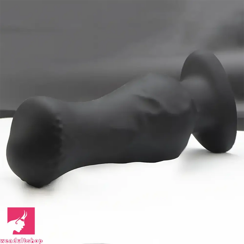 4.52in 5.7in 6.88in Small Black Soft Silicone Animal Horse Dildo For Love