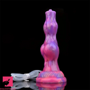 8.07in Luminous Squirting Knot Animal Big Silicone Soft Dildo For Anal