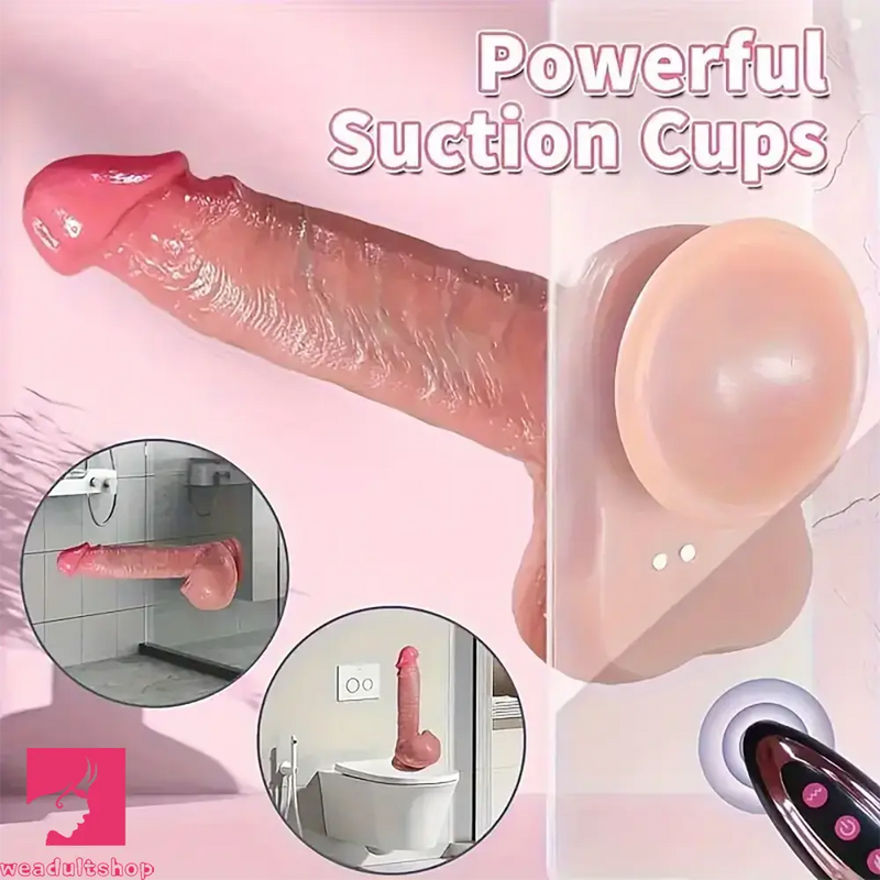 8.66in 4in1 Thrusting Rotation Heating Vibrating Silicone Auto Dildo