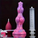 8.07in Luminous Squirting Knot Animal Big Silicone Soft Dildo For Anal