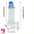 8.46in Clear Anatomy Big Spiked Penis Sleeve Dildo For Enlargement