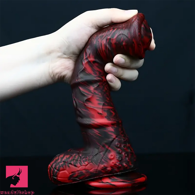 9.25in Realistic Horse Cock Silicone Soft Dildo With Horse Design