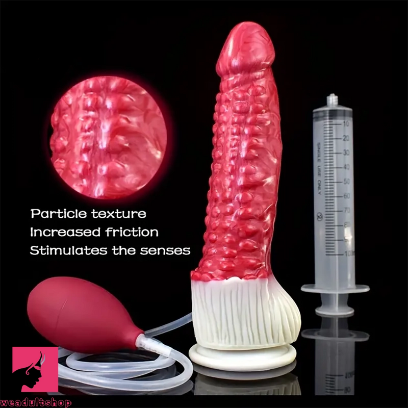 9.06in Realistic Squirting Big Silicone Dick Spiked Lifelike Soft Dildo