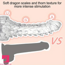 7.87in Spiked Dragon TPE Clear Soft Monster Fantasy Female Dildo