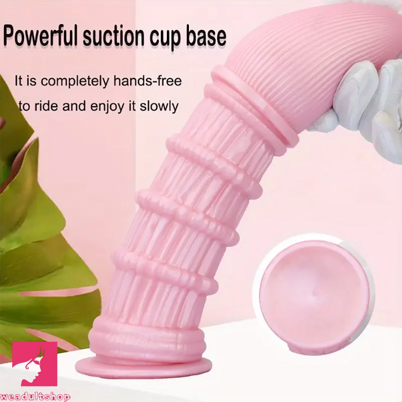 7.87in Ergonomic Silicone Fantasy Mushroom Head Threaded Dildo