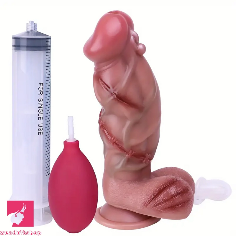 7.68in Soft Silicone Ejaculation Dildo Odd Design For Women Love