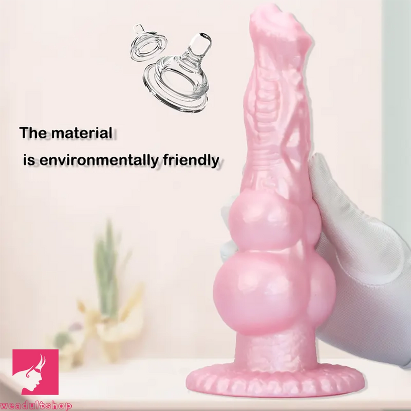 8.62in Realistic Big Dog Cock Knot Design Silicone Soft Dildo