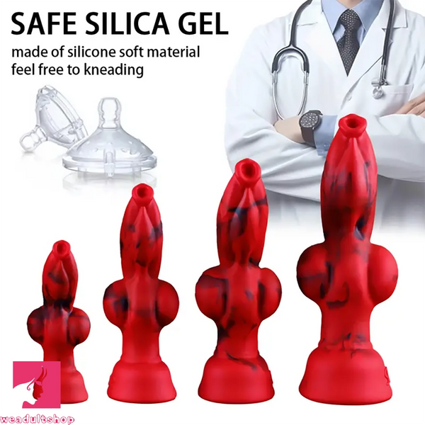 6.3in 7.99in 9.05in 10.23in Silicone Soft Knot Fantasy Penis Dildo