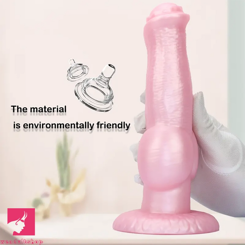 8.77in Soft Silicone Dog Knot Odd Design For Women Cock Dildo