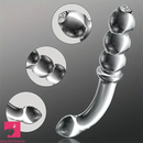 6.89in Double Headed Glass Dildo Enhanced Pleasure With Anal Beads