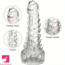 7.87in Spiked Dragon TPE Clear Soft Monster Fantasy Female Dildo