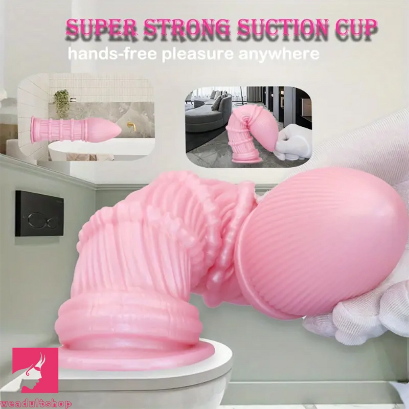 7.87in Ergonomic Silicone Fantasy Mushroom Head Threaded Dildo