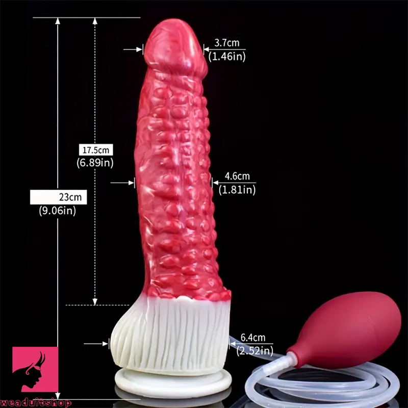 9.06in Realistic Squirting Big Silicone Dick Spiked Lifelike Soft Dildo