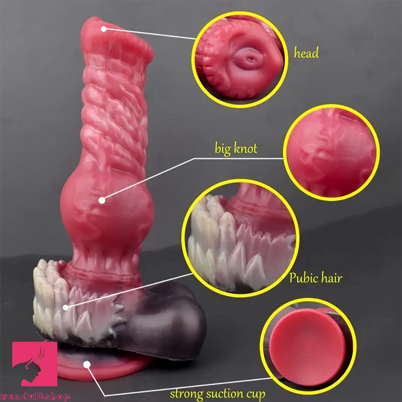 8.26in 10.43in Dog Knot Big Silicone Soft Cock Dildo For Women