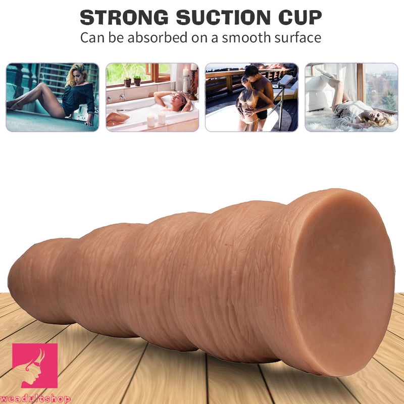 12.79in Huge Foreskin Anal G Spot Lifelike Wide Silicone Uncut Dildo