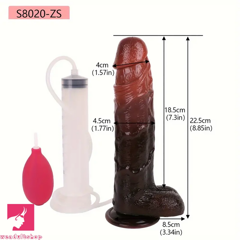 8.85in Realistic Squirting Large Soft Cock Dildo With Blood Vessels