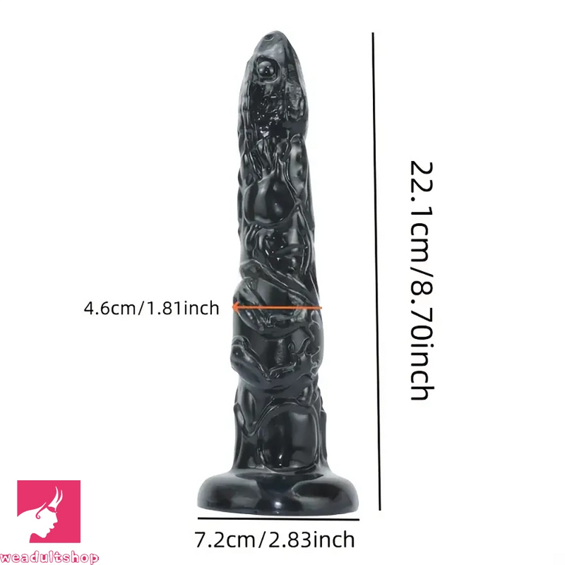 8.7in Snake Black Animal PVC Big Dildo Suitable For Women Sex Toy