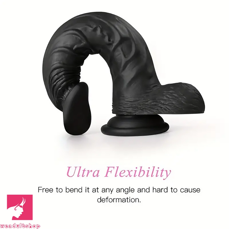 8.86in Black G-Spot Realistic Suction Cup Curved Prostate Anal Dildo