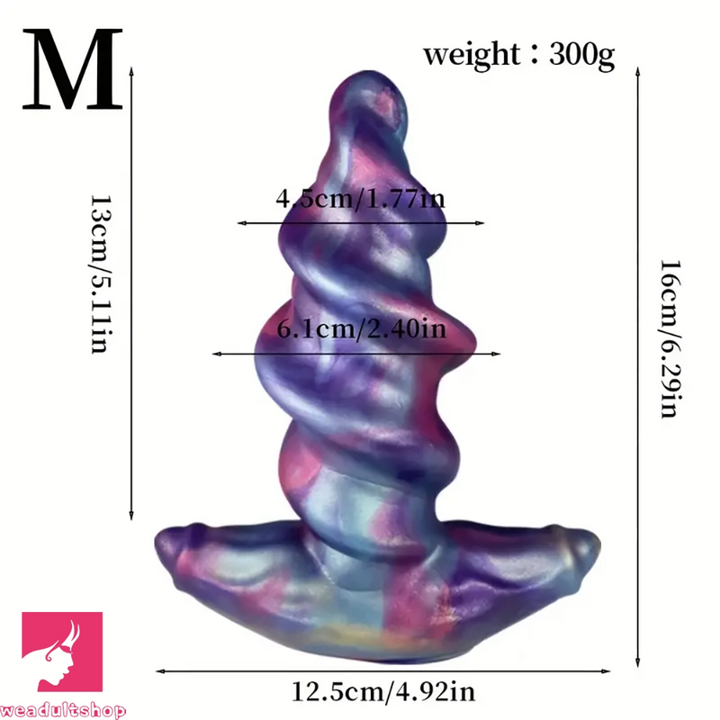 5.11in 6.29in 7.48in Spiral-Shaped Anchored Small Silicone Dildo Toy