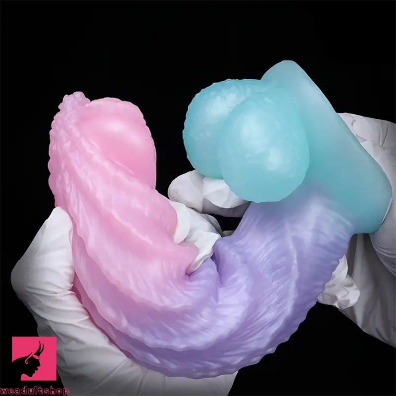 5.51in 7.4in Realistic Silicone G-Spot Monster Cock Odd Dildo With Balls