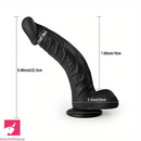 8.86in Black G-Spot Realistic Suction Cup Curved Prostate Anal Dildo