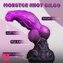 9.05in Double Egg Monster Knot Silicone Soft Fantasy Female Dildo