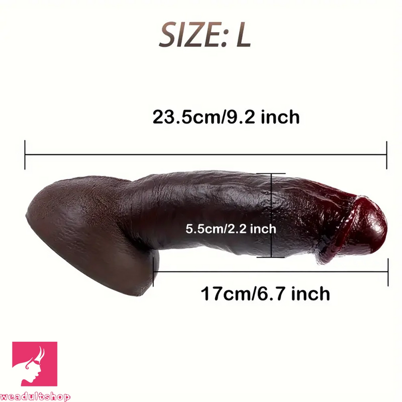 5.9in 6.3in 6.7in Realistic Silicone Ebony Vaginal Dildo For Women Sex