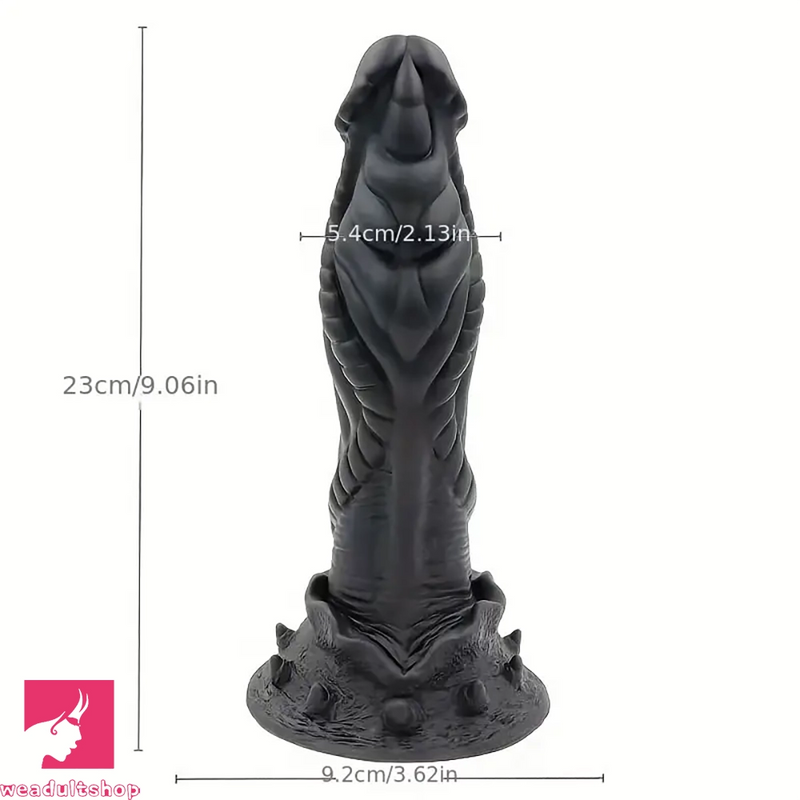 9.06in Alien Silicone Soft Big Black Dildo For G-Spot Sex Stimulation