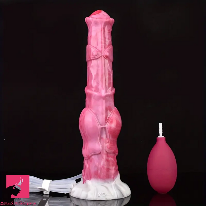 12.01in Silicone Soft Probe Horse Squirting Dildo With Water Jet